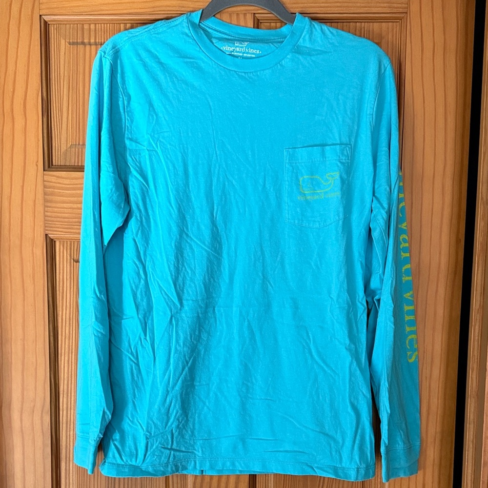 Vineyard Vines Men's Turquoise Long Sleeve Tee